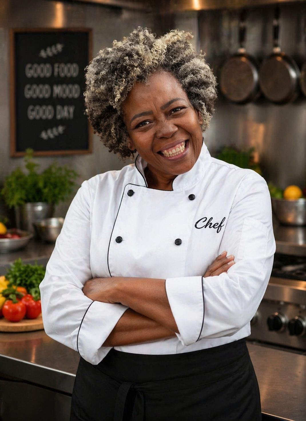 Chef L\u00eddia Santos preparing traditional Brazilian food